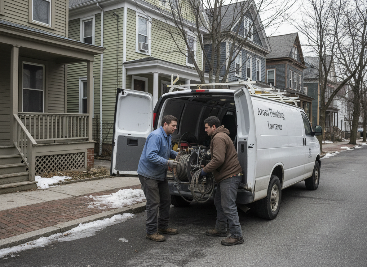 The Aroso Plumbing Lawrence team at work in Lawrence