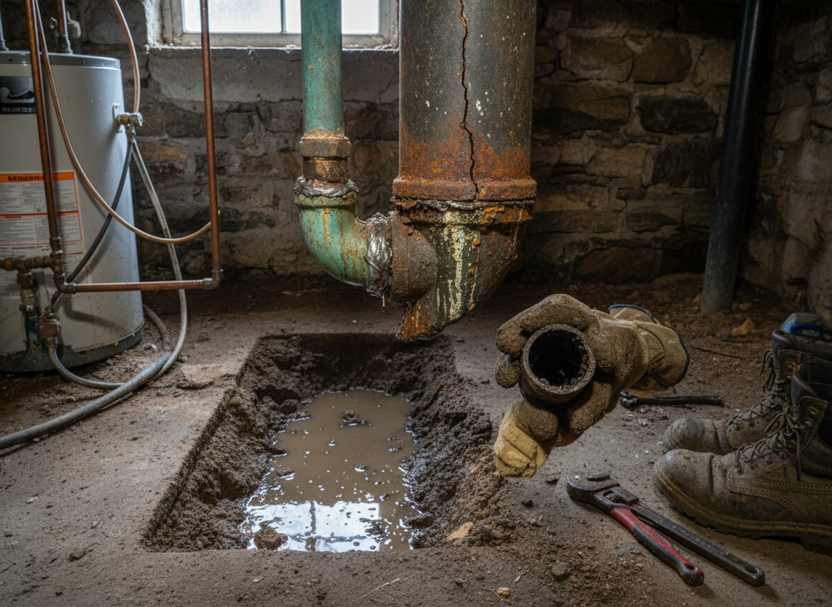 Cast Iron Drain Stacks in Merrimack Valley Three Deckers and How to Tell When One Is Failing