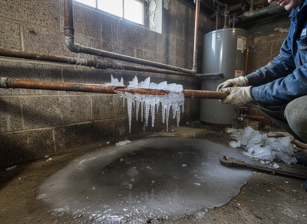 Frozen and Burst Pipes in Unheated Basements: Where They Split and Why